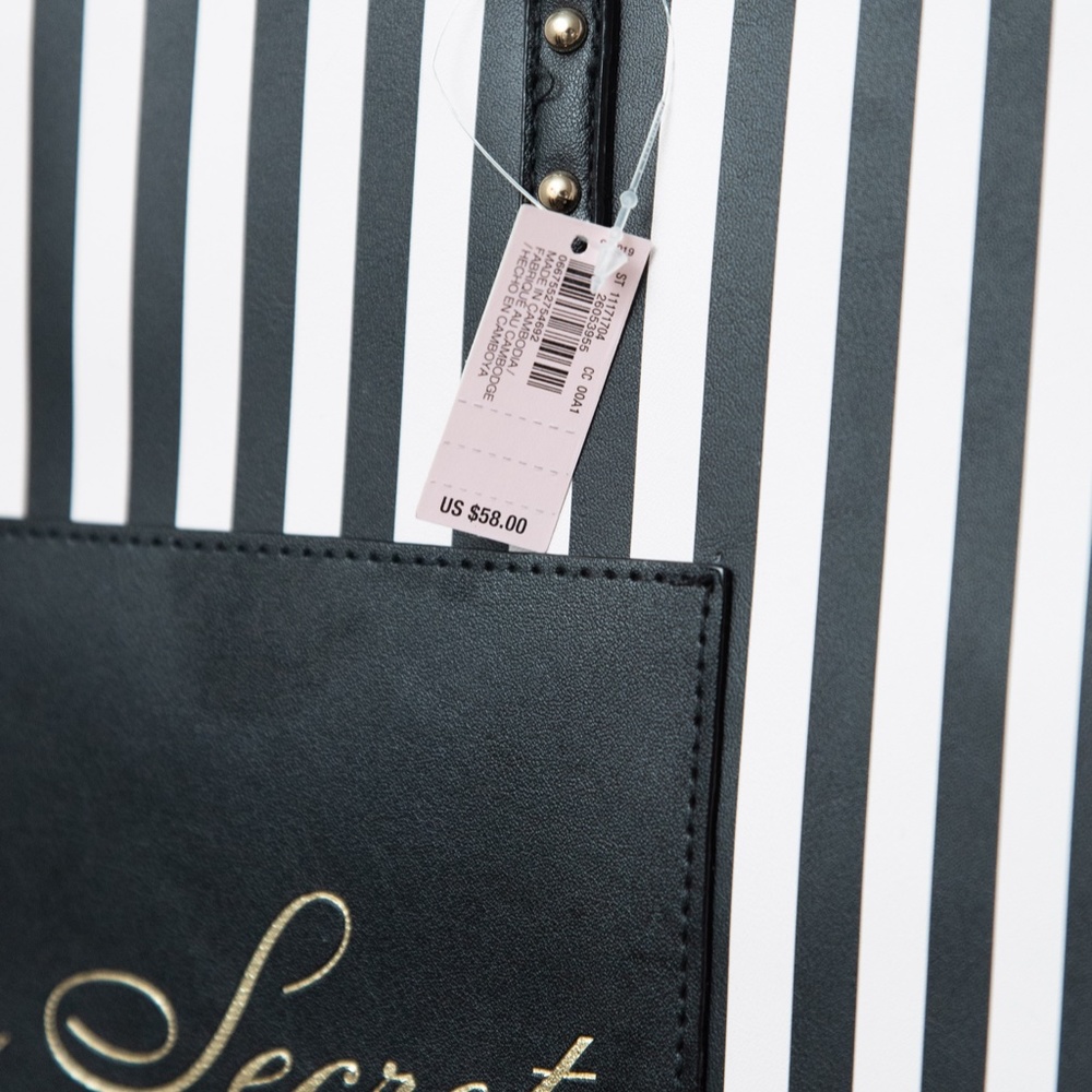 NWT Victoria's Secret Stripped Tote Bag - Picture 3 of 3